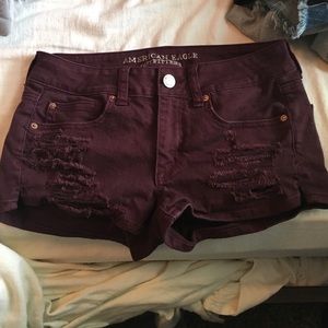 Maroon Jean shorts