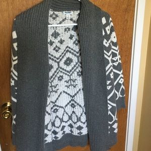 Gray & white cardigan