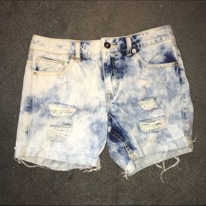 Acid wash shorts