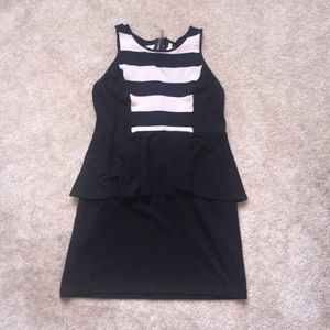 Black and White Peplum Dress