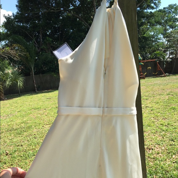 J. Crew ivory halter A-line wedding or rehearsal dinner dress. - Picture 3 of 9