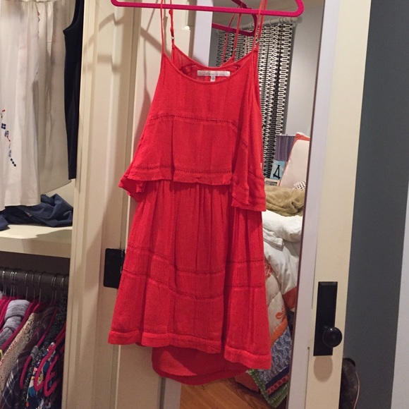 Lovers + Friends orange back cut out dress