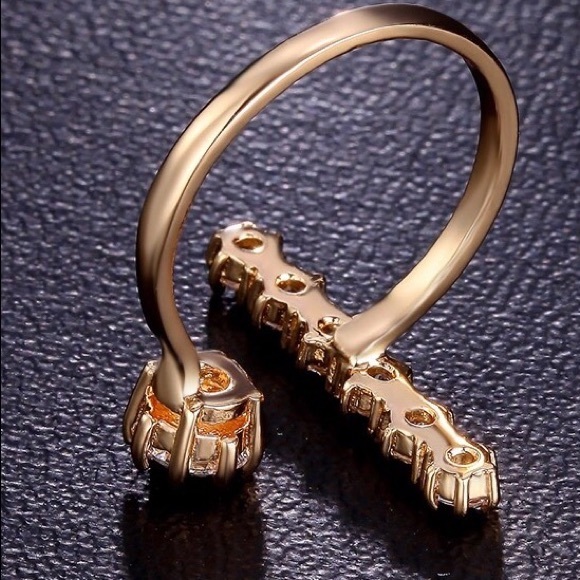 Jewelry Delicate Openfront 18k Gold Plated Long Bar Ring Poshmark