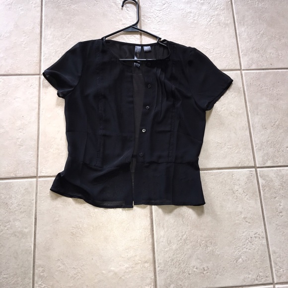 Sheer black button up ❤️ size small