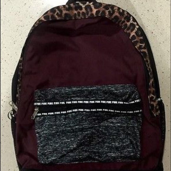 Maroon and cheetah Pink backpack