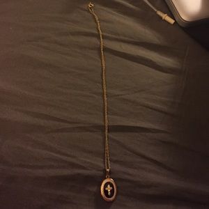Gold cross locket with chain!