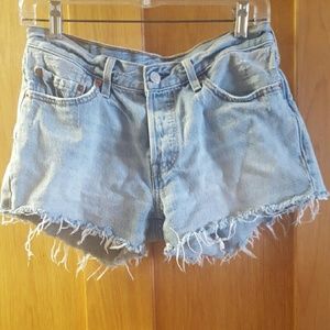 Size 27 levi denim distressed shorts