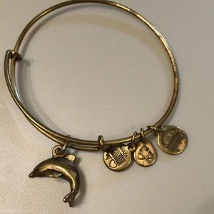 Gold Alex & Ani Dolphin Bracelet