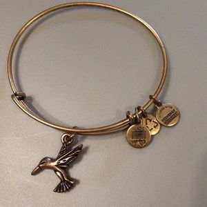 Gold Alex & Ani hummingbird bracelet
