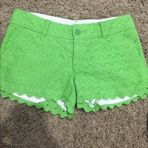 Green lacy Lilly shorts- worn twice