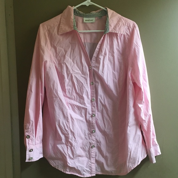 Pink and White stripes blouse.