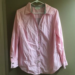 Pink and White stripes blouse.