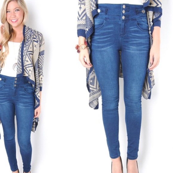 Denim high waist jeans