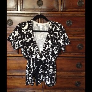 Black and White Floral Sweater