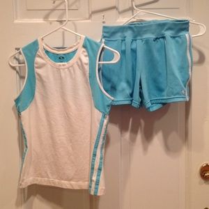 Athletic Works 2 piece shorts/top set Aqua Sz. 4