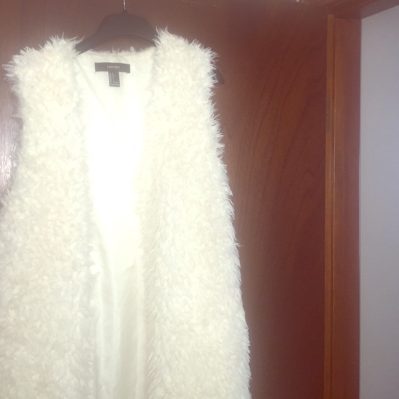 Forever 21 long faux fur vest