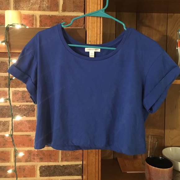 Blue T-Shirt Crop Top
