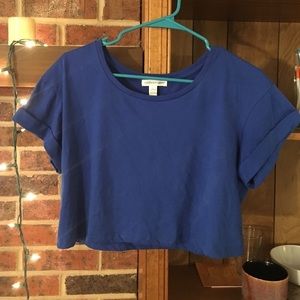 Blue T-Shirt Crop Top
