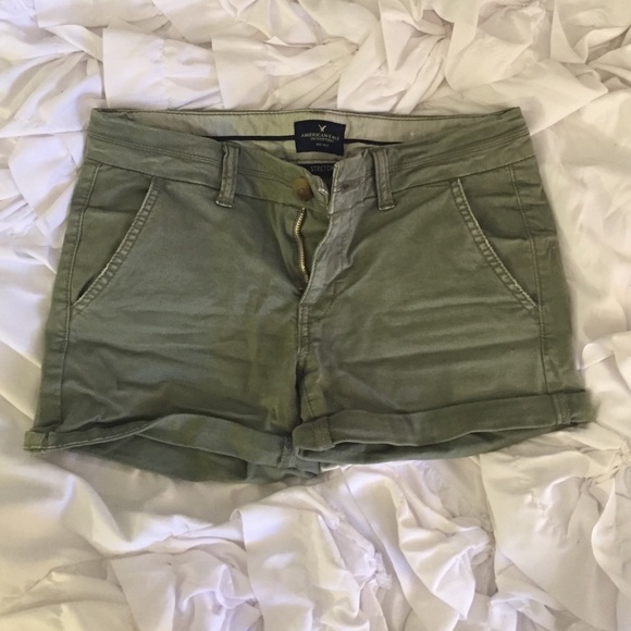 Olive green American Eagle midi shorts