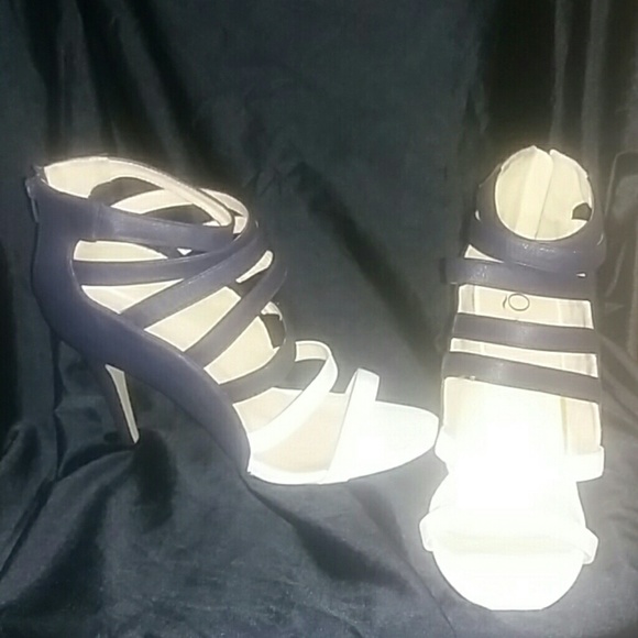 Nautical colored sandal heels