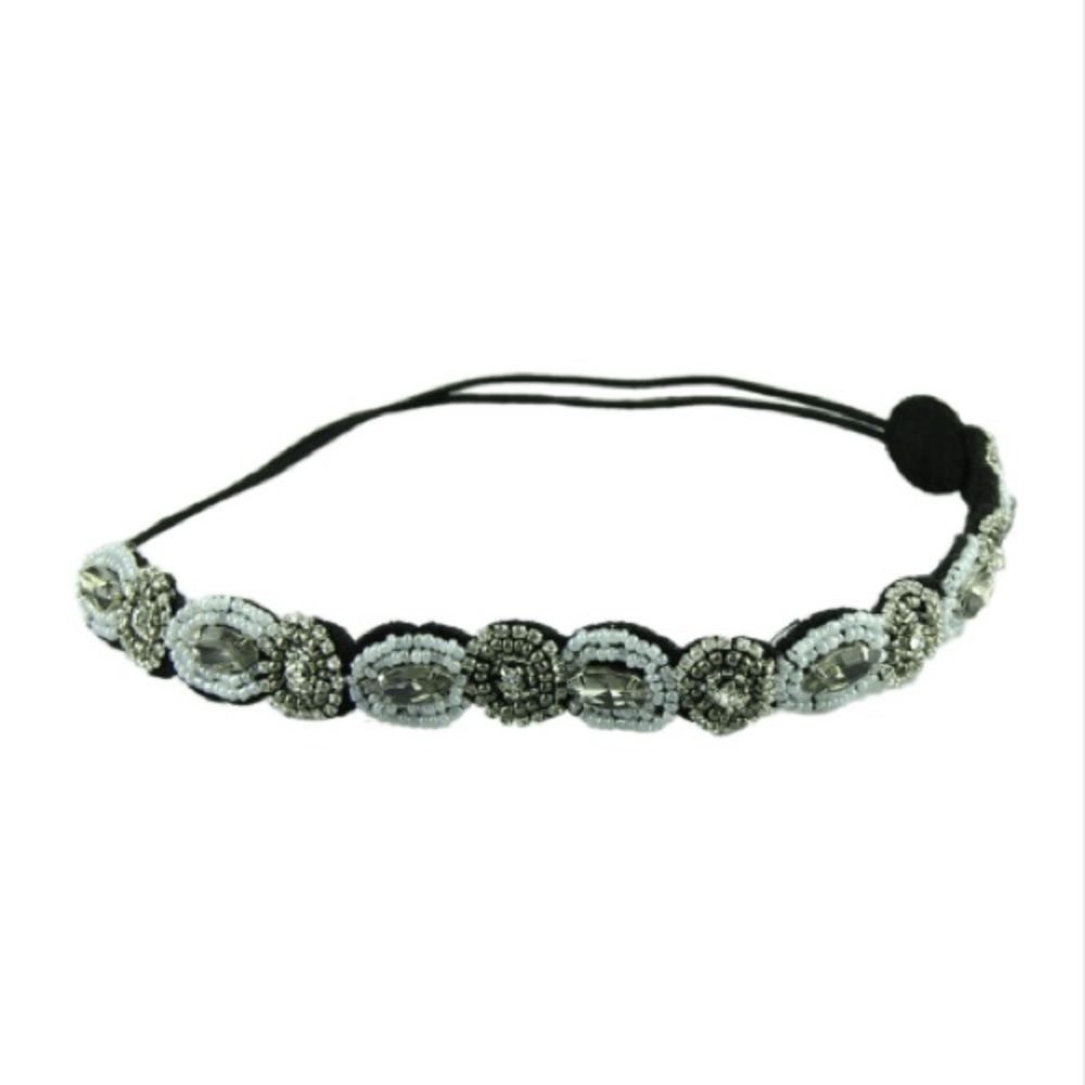 Beaded Headband Bohemian Rhinestone Head Wrap