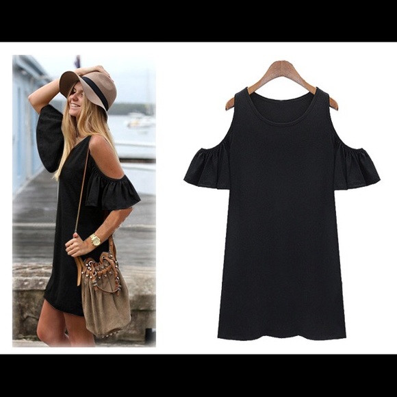 Boutique Dresses & Skirts - Black butterfly sleeve summer dress