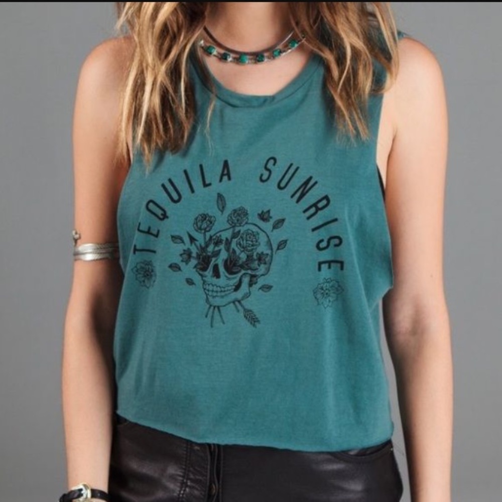 Mate the Label tequila sunrise crop top/NEW w tags