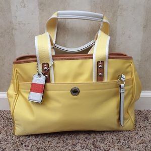Yellow Coach Hampton Weekend Handbag