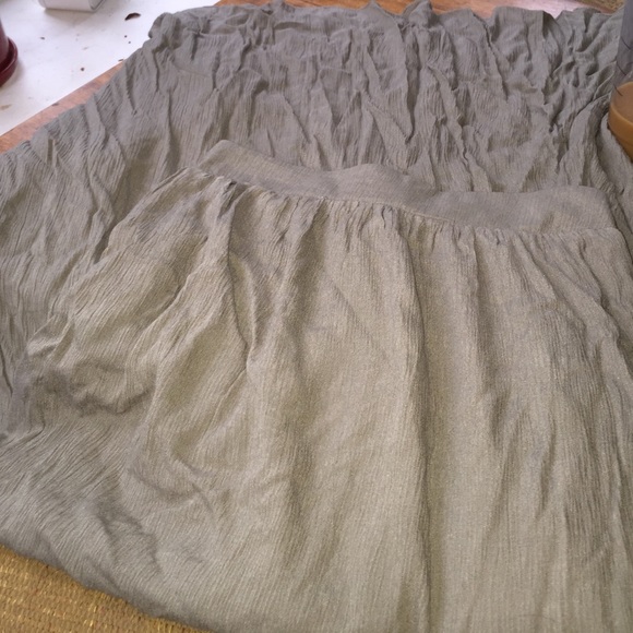 Army green maxi skirt