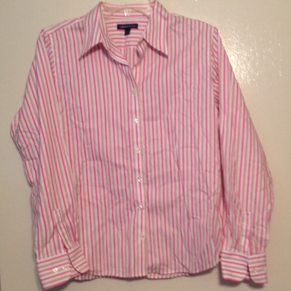 Land's End striped 100 percent cotton shirt  10P