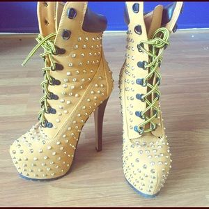 Timberland inspired spike ankle boots Brand New