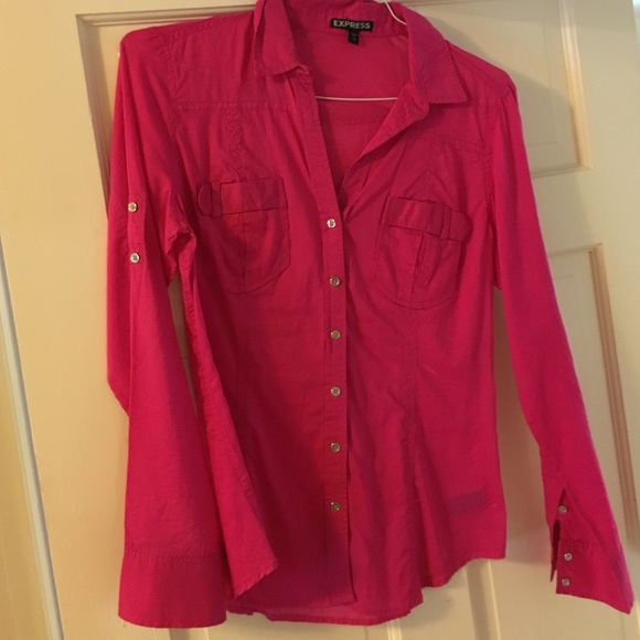 EXPRESS Pink Button Down Blouse