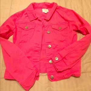 Girls hot pink denim jacket