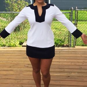 ADRIENNE VITTADINI blue & white top or mini dress