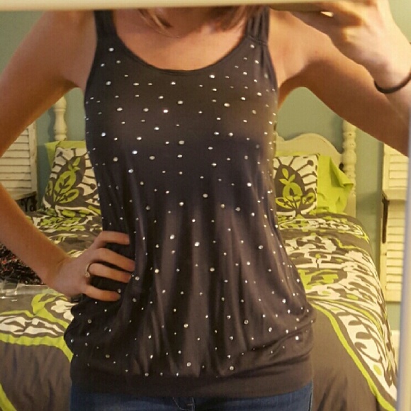 Grey beaded top