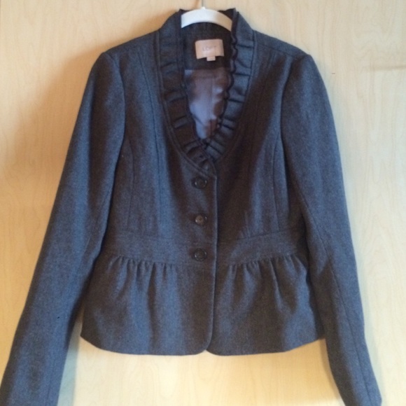 Ann Taylor LOFT Ruffle Collar Blazer