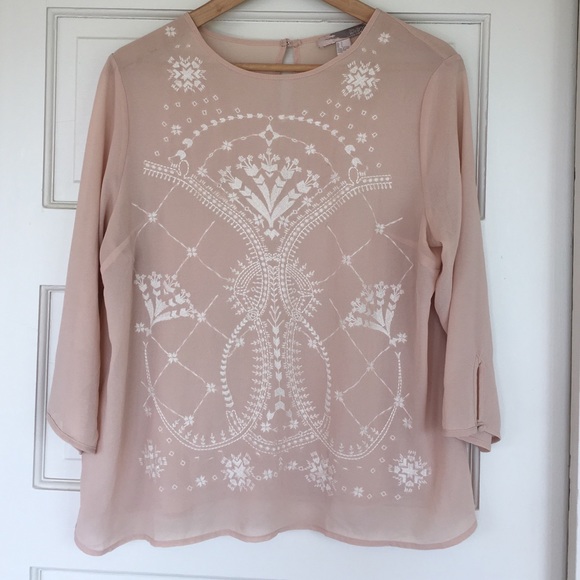 Cream Embroidered Blouse