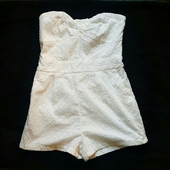 Strapless, White Romper!