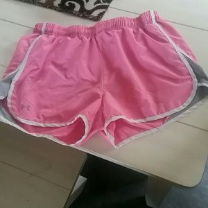 Pink and Gray Under Armour Shorts
