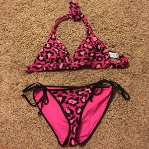 Pink cheetah Victoria secret bathing suit