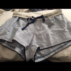 Abercrombie and Fitch Striped Sleep Shorts