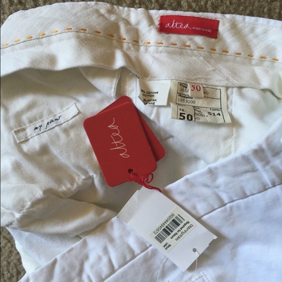 Altea Pants - Altea White Cotton Canvas Slim Fit Pants Altea Pants - Altea White Cotton Canvas Slim Fit Pants