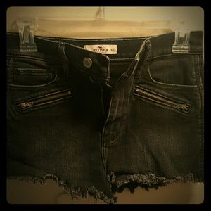 High Rise Blackwash Denim Shorts
