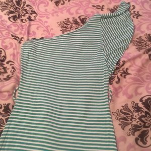 One strap stripped green and white top