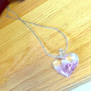 Heart shaped necklace glass