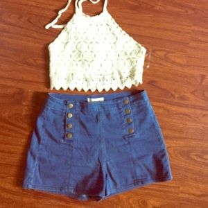 High waisted shorts.