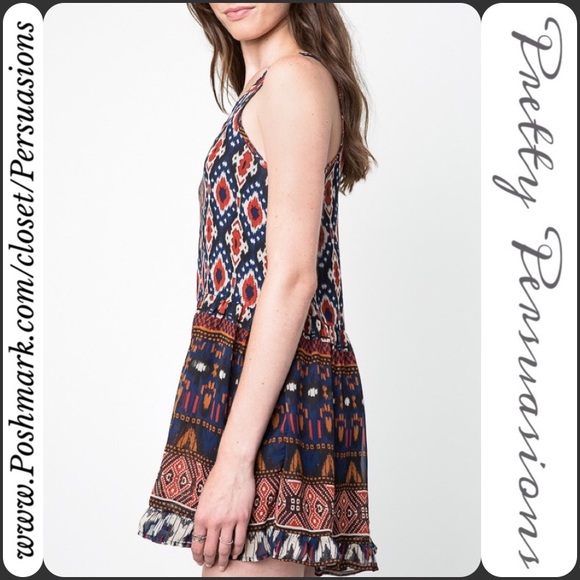 SOLD OUT NWT Printed Tribal Print Tank Dress Tunic - Picture 3 of 4