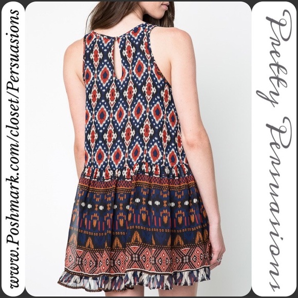 SOLD OUT NWT Printed Tribal Print Tank Dress Tunic - Picture 4 of 4