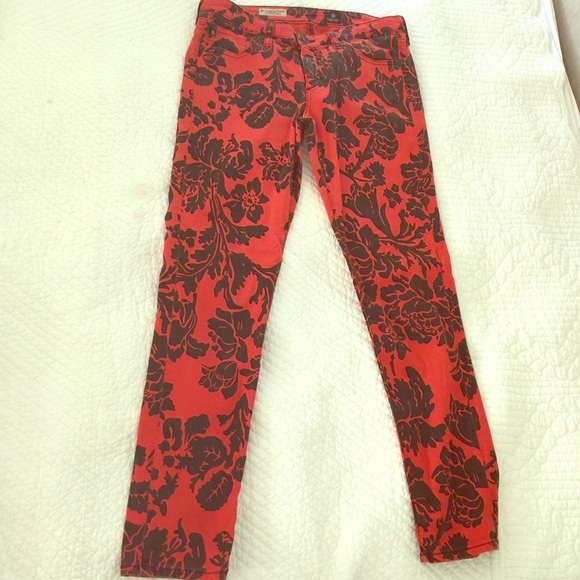 Patterned AG Super Skinny Ankle Jean
