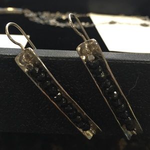 Black tourmaline beaded earrings